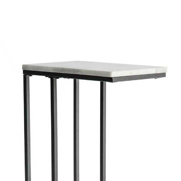 Latitude Run® Marble And Iron C Shaped Side Table, End Table, Sofa